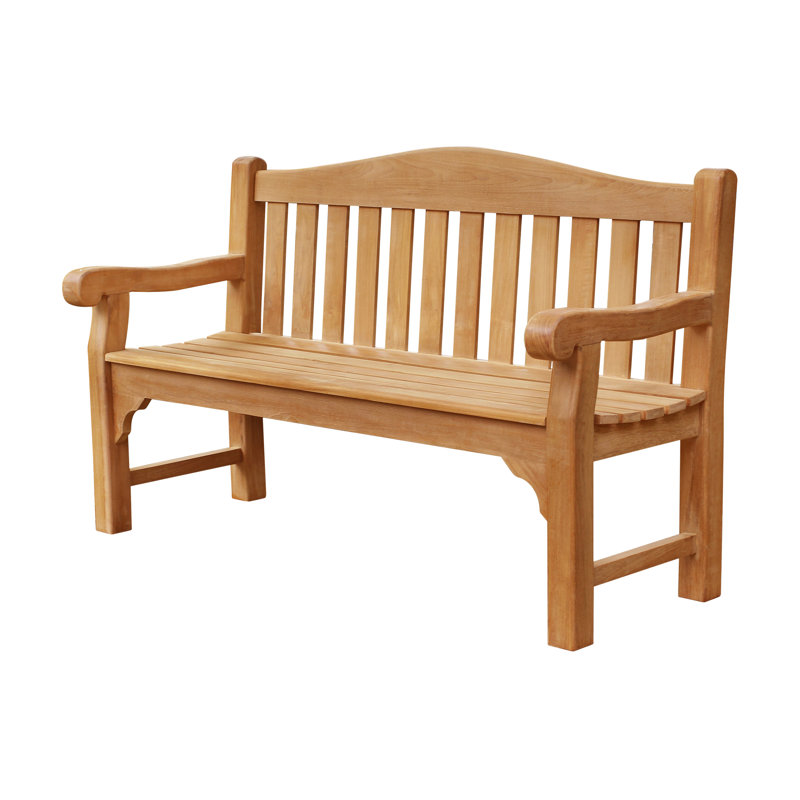 Dana Solid Wood Teak Outdoor Bench, 94cm H x 150cm W x 60cm D