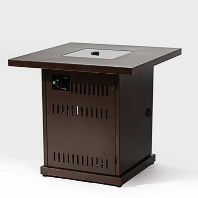 28IN Square Fire Pit Table Propane Fire Table With Stainless Steel Lid