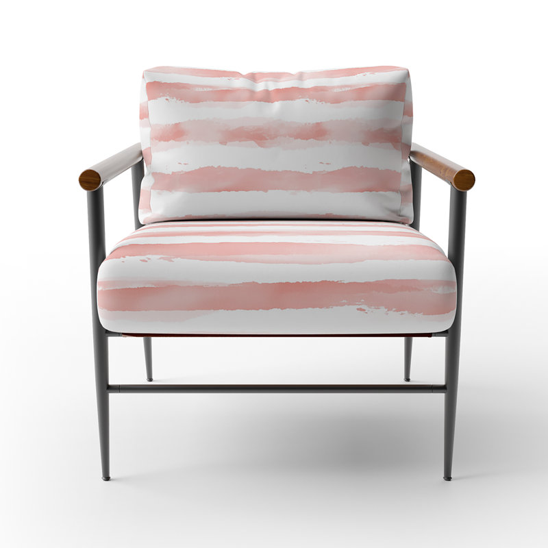 Chaise rembourrée French Country, Bras ronds bruns