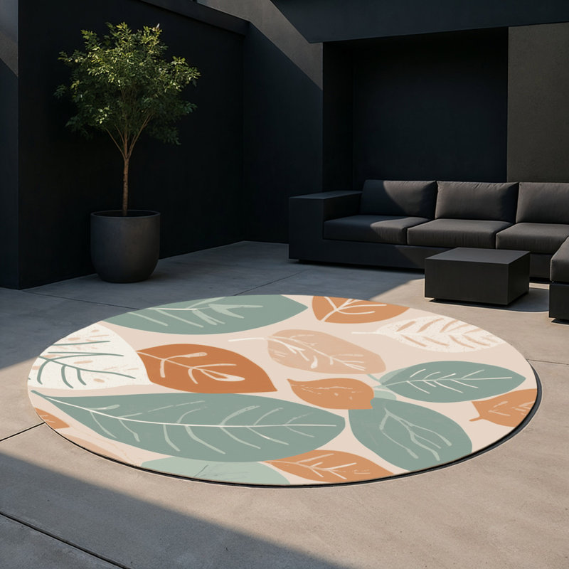 Earthen Glow Indoor And Outdoor Area Rug, Round 5'