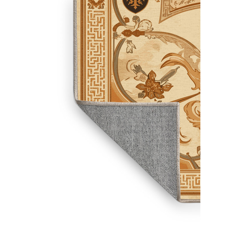Tapis oriental traditionnel brun / beige lavable à la machine Zack, 4 x 6