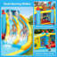 Jeu gonflable de 15,7 pi avec toboggan gonflable avec souffleur de 680 W, glissade double, pataugeoire et centre de jeu 10 en 1 pour enfants de 3 à 12 ans