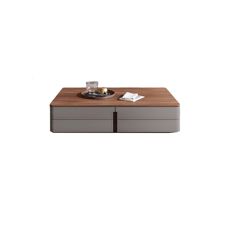 Wooden Coffee Table, 15.75" H x 55.12" L x 27.56" W, Gray