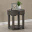 Table de bout en MDF brun clair avec ports de charge USB - plateau de table rond