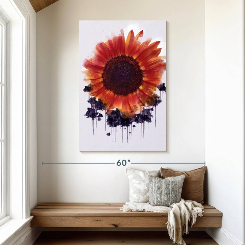 Tournesol rouge, H 48 po x l 32 po