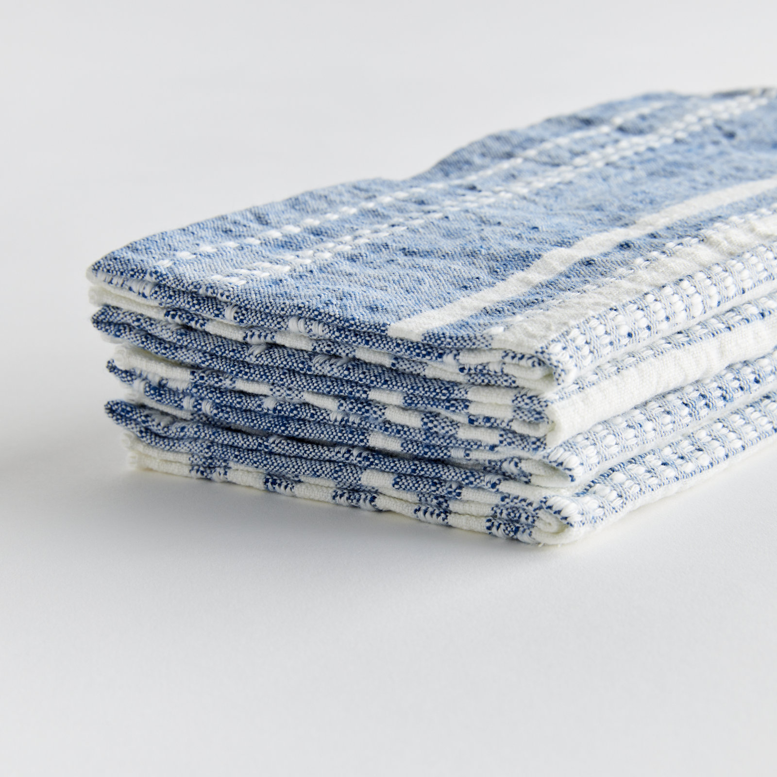 Atoka Reversible Cotton Napkin, Hemmed, Textured Stripes