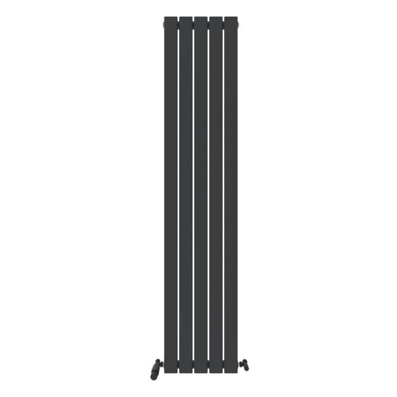 iBathUK Belgravia Vertical Single Slim Flat Panel Radiator Anthracite, 1800cm H x 380cm W x 52cm D, Grey