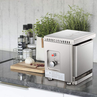 Barbecue au propane compact professionnel 600 ° F - Barbecue portatif en acier inoxydable avec sonde de température pour une cuisson parfaite à l'extérieur