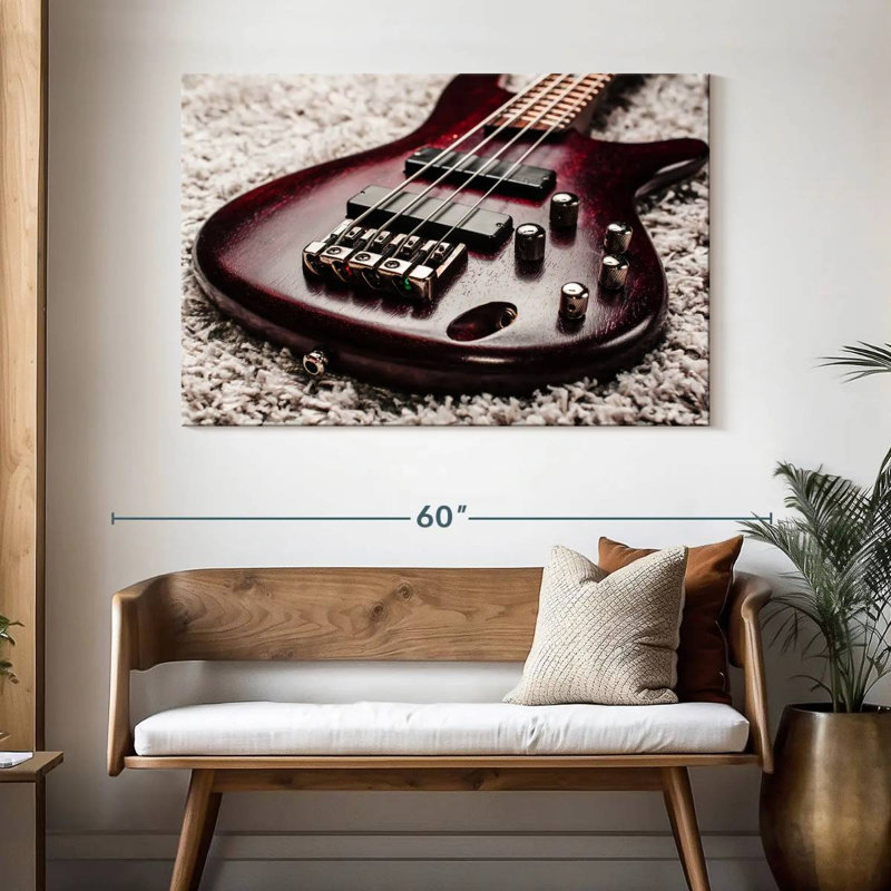 Guitare acajou, H 32 po x l 48 po