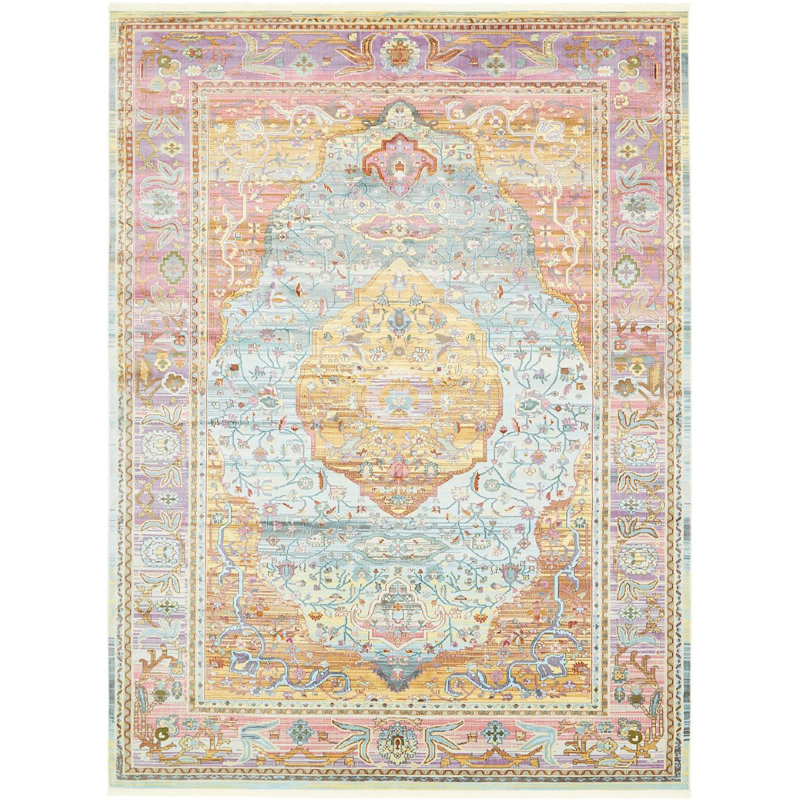 Tapis oriental bleu clair Mulvihill, Rectangle 8 pi 4 po x 10 pi
