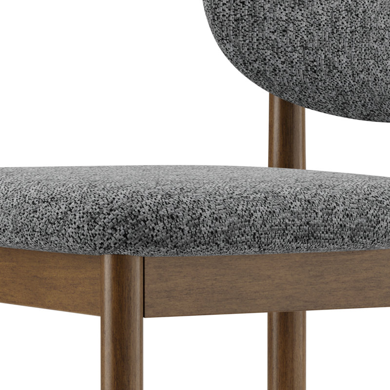 Chaise d'appoint rembourrée en bois massif, Gris