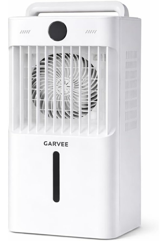 Refroidisseur d'air portatif par évaporation, réservoir d'eau de 1 600 ml, télécommande et débit d'air réglable avec 3 vitesses et minuterie, refroidissement compact pour la chambre à coucher ou le bureau