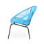 Élégante chaise bleue et stable en fer robuste pour une utilisation extérieure