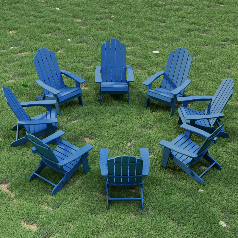 Our Store Outdoor Adirondack Chair, Navy Blue