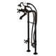 Kingston Brass Kingston Three-Handle 2-Hole Freestanding Tub Faucet with Supply Line and Stop Valve