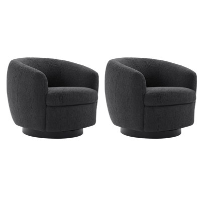 Fauteuil demi-tonneau pivotant rembourré Marcy