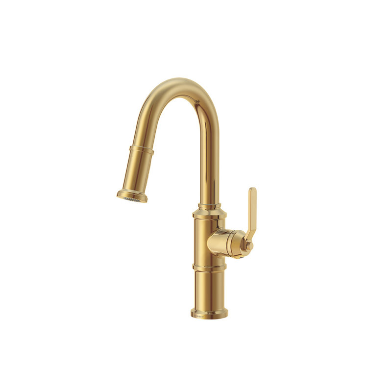 Kinzie Single Handle Pull-Down Prep Faucet, Brushed Bronze