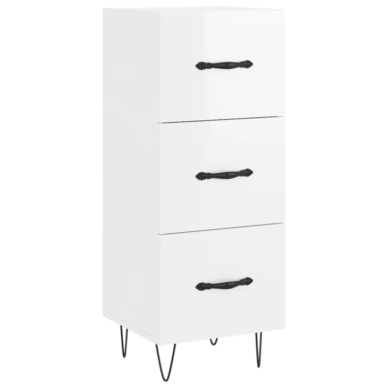 Malynda Sideboard 34,5x34x90 cm Engineered Wood, High Gloss White