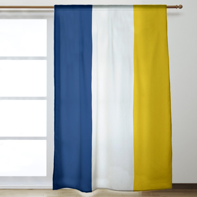 Panneau de rideau simple obscurcissant avec passe-tringle Stripes, La Horns Throwback Football - blanc