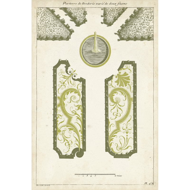 European Garden Design VI by DeZallier D'Argenville - Wrapped Canvas Painting, 91cm H x 61cm W x 3.8cm D