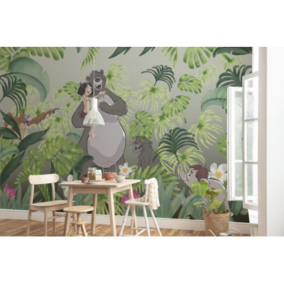 Disney Welcome To the Jungle Mowgli and bear non-woven 8.2cm x 13.12cm Low-Gloss Wallpaper Roll