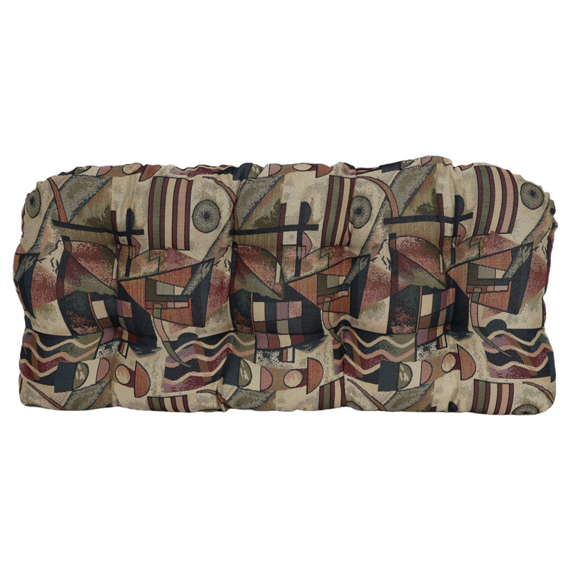 Rounded Back Solid Tapestry Settee Cushion Set (Set Of 3)