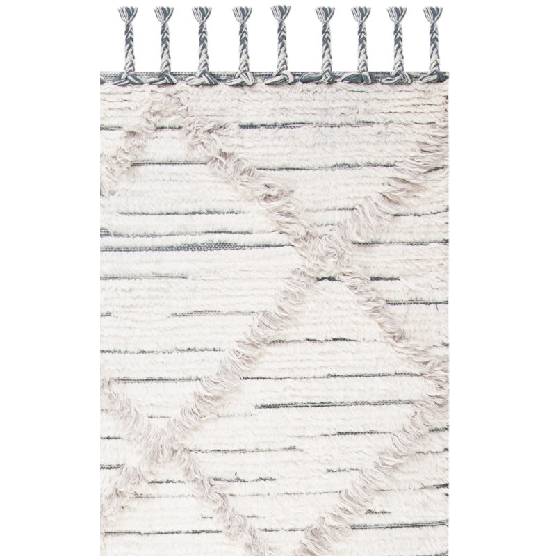 Tapis abstrait en laine tissé à la main Ensembles, Rectangle 8 pi x 10 pi