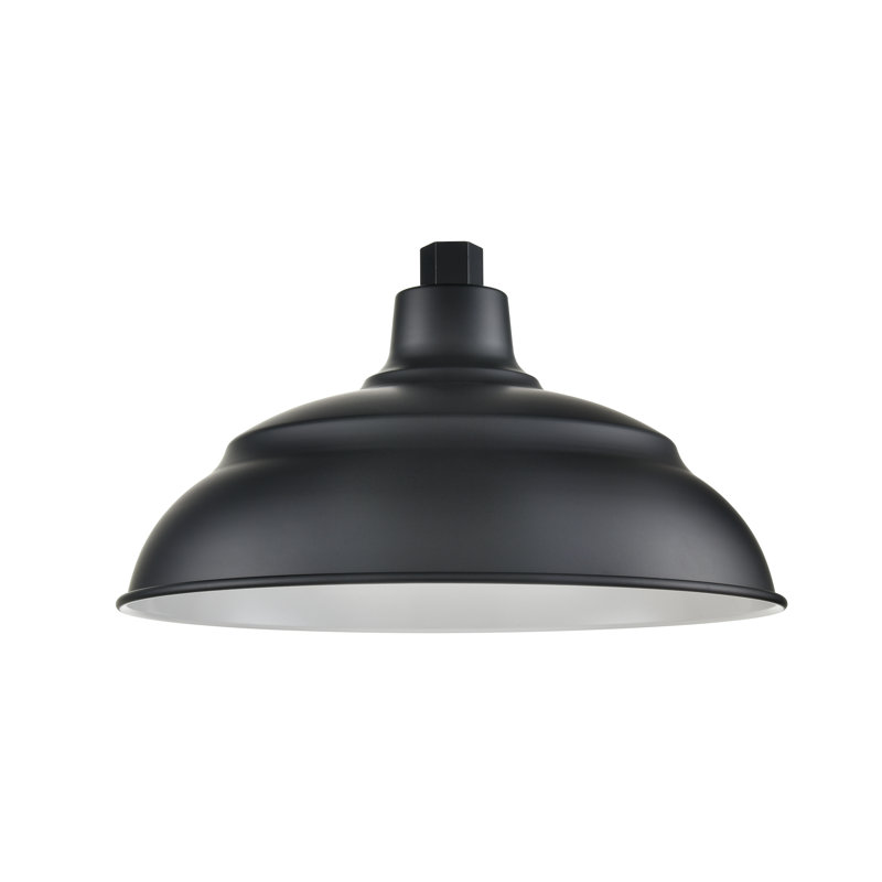 Abat-jour en aluminium noir satiné avec abat-jour en aluminium 1 lumière Latitude Run® Ericalynn