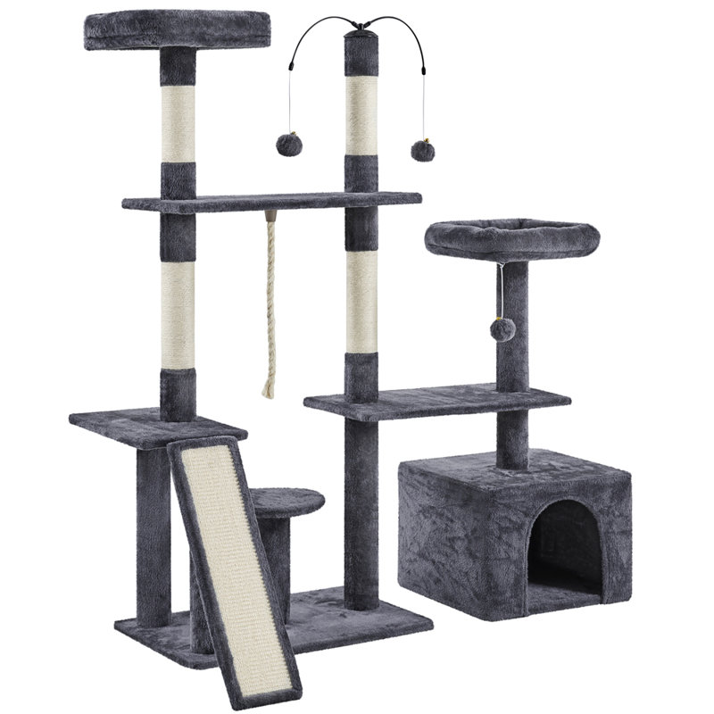 136cm H Cat Tree, Dark Grey
