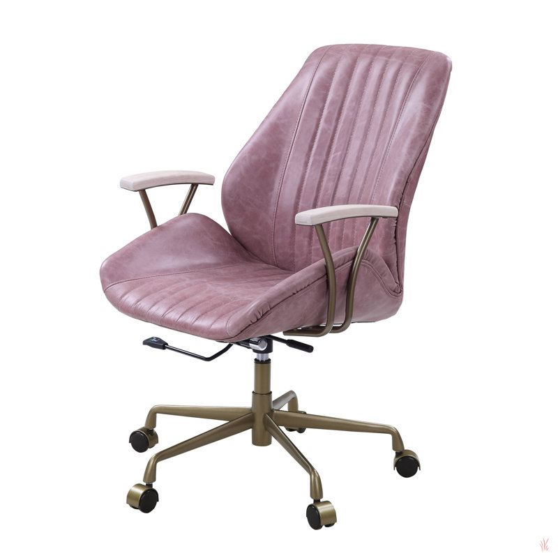 Aneira Industrial Swivel Office Chair with Pneumatic Lift and 5-Star Base, Pink