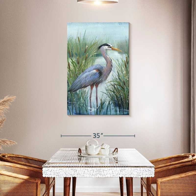 Brampt Marsh Heron I, 45" H x 30" W
