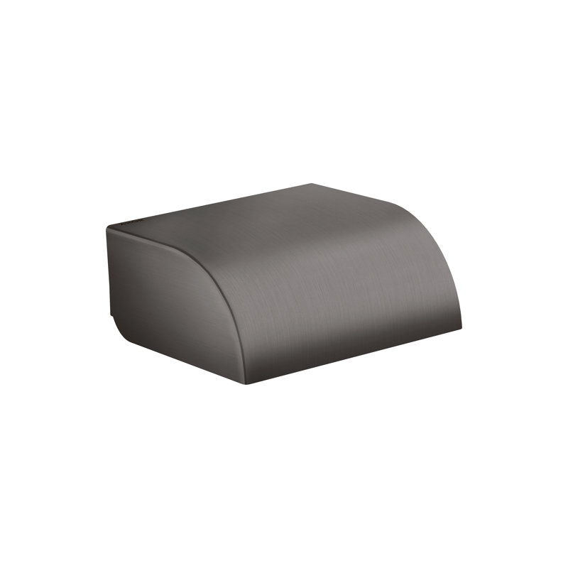 Universal Circular Wall Mount Toilet Paper Holder, Brushed Black Chrome