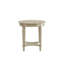 Table d'appoint ronde blanche antique élégante avec étagère, design français pour le salon. Belle tablette et espace de rangement.