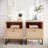 Mid-Century Modern Nightstands or End Tables with Rattan Accented Drawers-1342514079
