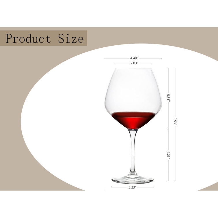 Eternal Night 4 - Piece 28oz. Glass Red Wine Glass Glassware Set