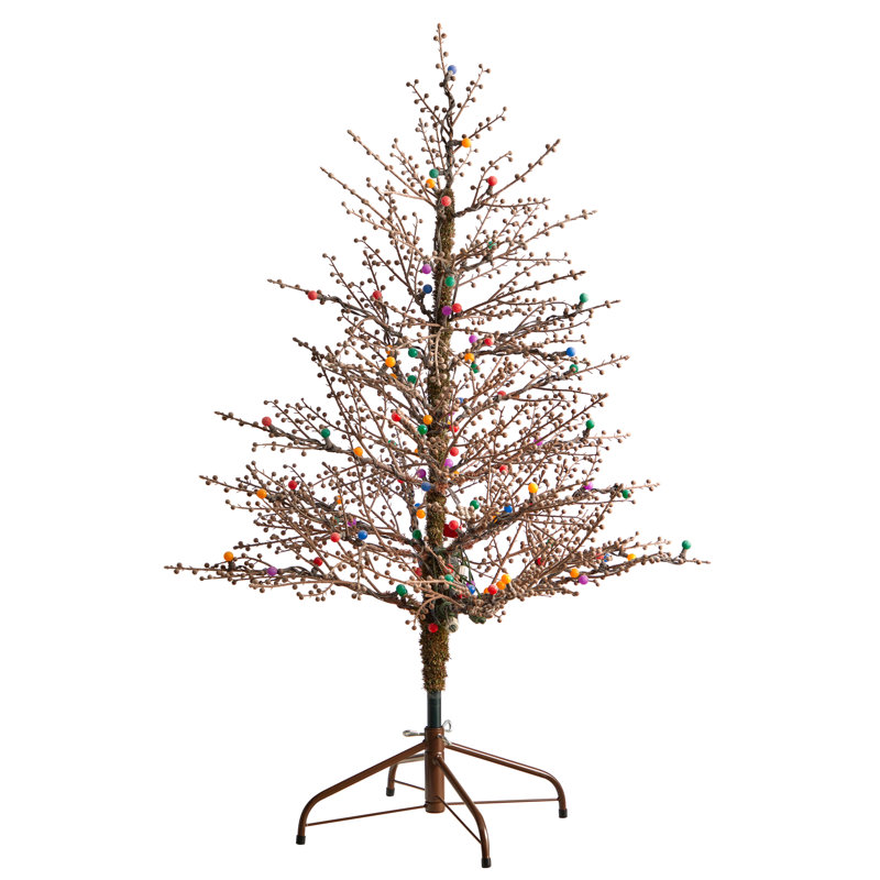Lighted Artificial Christmas Tree, 4' H
