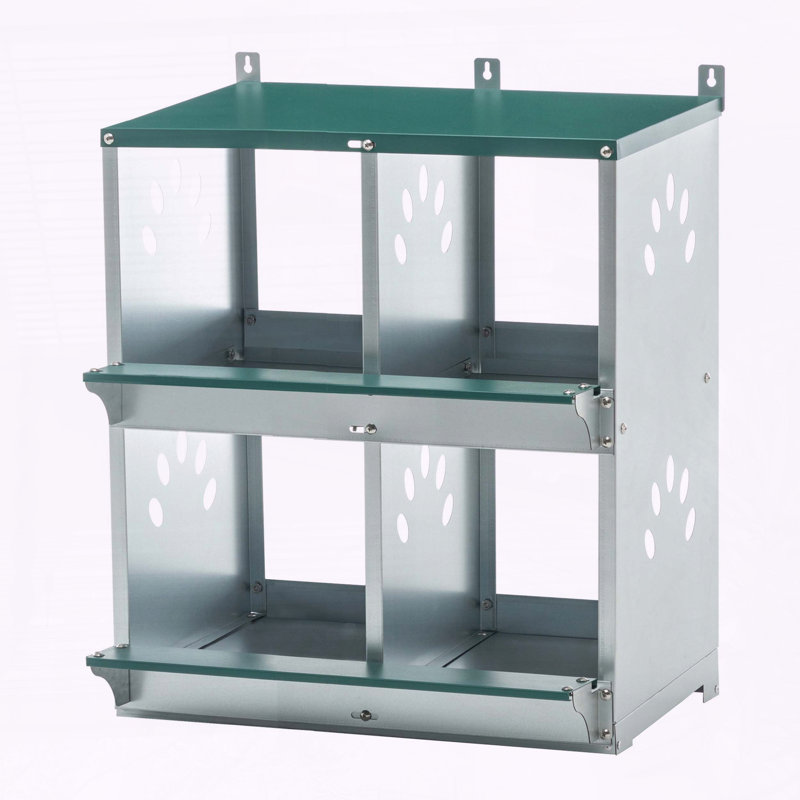 Boîte de 4 poulets en métal, H 25,59 po x l 22,05 po x P 16,92 po