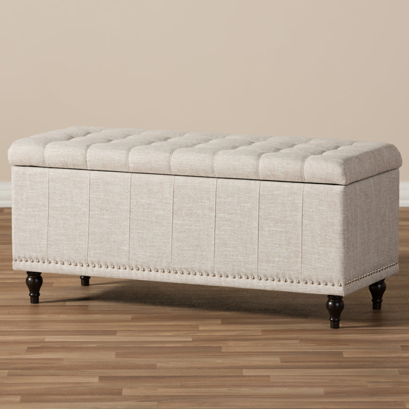Mirdza Upholstered Ottoman, Beige