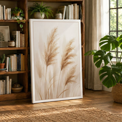 Delicate Pampas Plumes Botanical - Wrapped Canvas