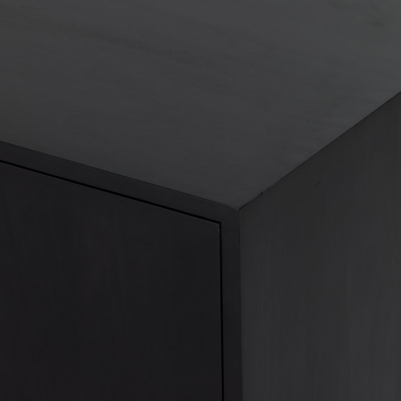 Isador Solid Wood Media Console, Black Wash Poplar