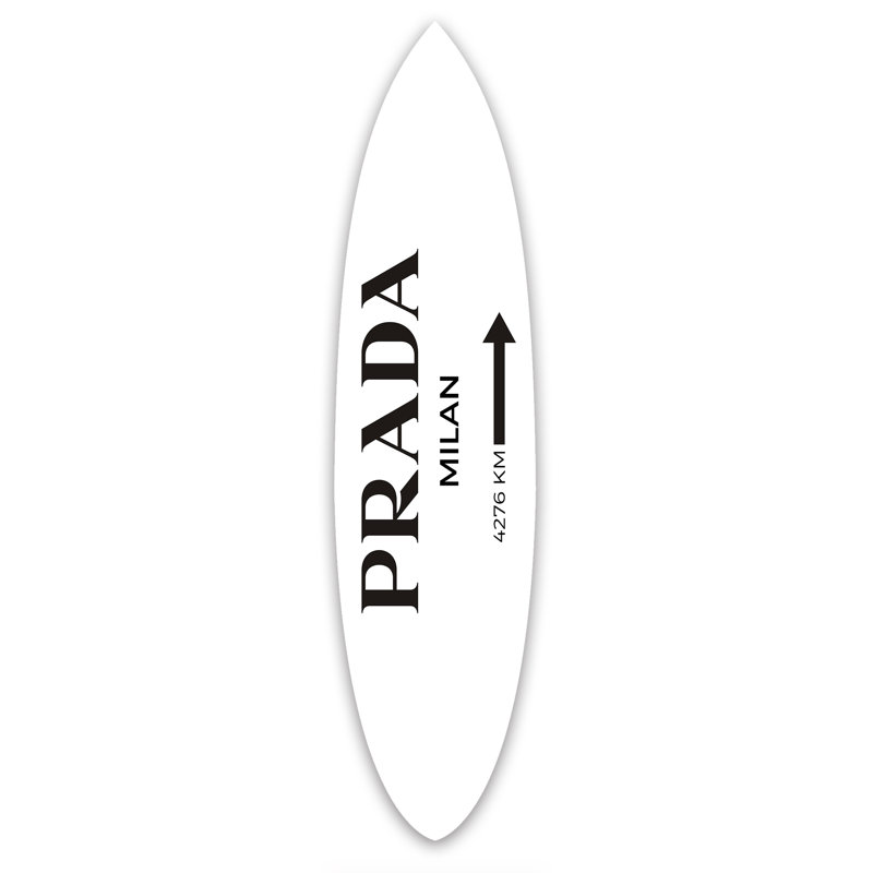 Milan Surfboard - Decorative Surfboard Wall Art Print on Acrylic