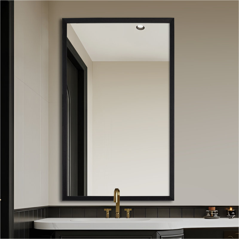 Miroir rectangulaire en bois, Horizontale / verticale, 36 po x 30 po, Bois noir