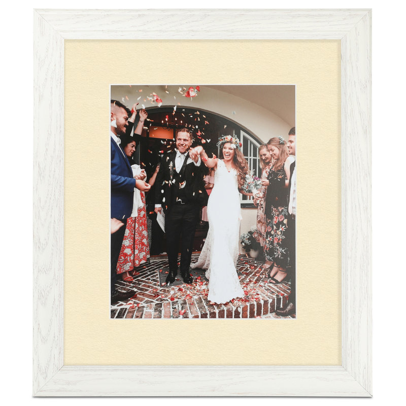 Wood Matte Picture Frame with Mat, Cream