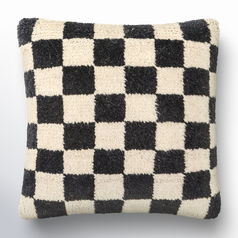 Villere Accent Pillow, Black, 18" H x 18" W x 0.5" D, Pillow Cover Only - No Insert