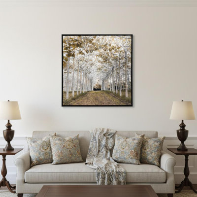 Reproduction d'art sur toile flottante noire et blanche