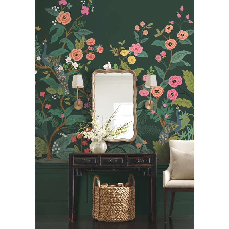 Murale paon blanc, Vert