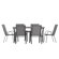 ((Incomplete)) Aundreia Commercial 7 Pc Outdoor Patio Dining Set with Glass Table and 6 Chairs