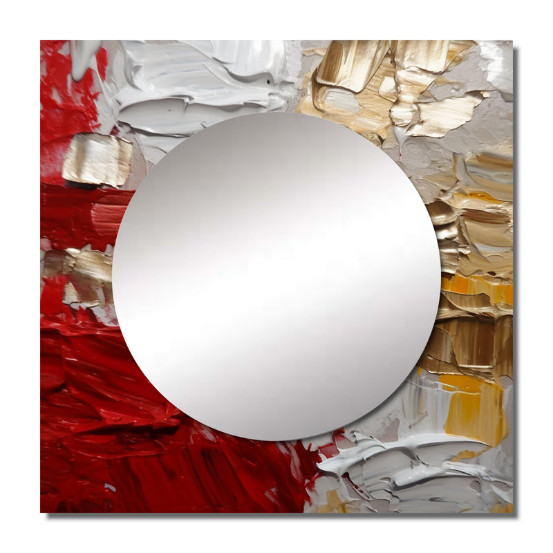 Mirnesa - Grand miroir carré abstrait pour décoration murale, 36 po x 36 po