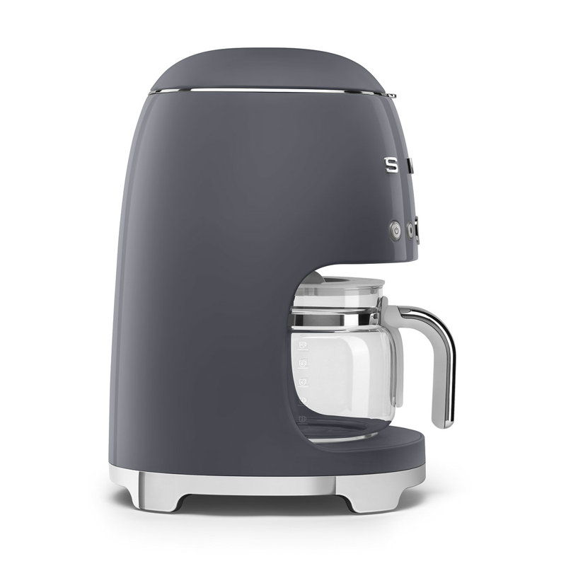 Smeg DCF02GRUS 50's Retro Style 47.34 Oz Aesthetic Drip Coffee Machine, Gray
