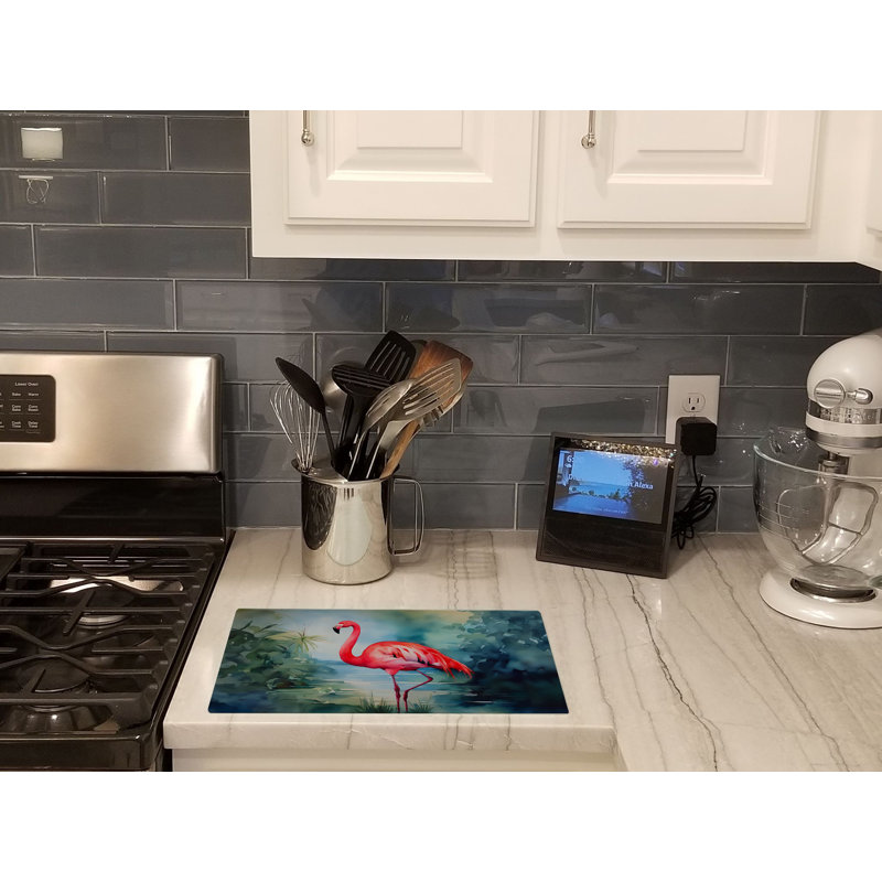 Flamingo Glass Cutting Board Large